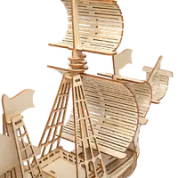 Mainan DIY Buatan Tangan Dewasa Kayu 3d Kit Model Perakitan Puzzle Perahu Layar Kayu 3d Teka-teki Dapat Disesuaikan