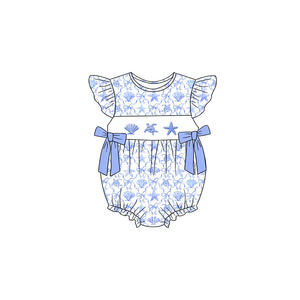 Tenues décontractées personnalisées pour enfants, imprimé animaux marins, coton et élasthanne respirants, shorts, robes, barboteuses pour bébés - Product Image 3