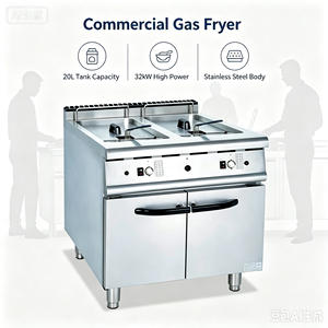 Freidora Vertical <span class=keywords><strong>de</strong></span> <span class=keywords><strong>Gas</strong></span> <span class=keywords><strong>de</strong></span> Alta Resistencia <span class=keywords><strong>con</strong></span> 2 Tanques y Gabinete <span class=keywords><strong>de</strong></span> Almacenamiento, Equipo <span class=keywords><strong>de</strong></span> Fritura Comercial para Cocina <span class=keywords><strong>de</strong></span> Hotel y Catering - Product Image 4
