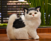 Jouet pour chat en peluche courte en gros, mignon, réaliste, en tissu, animal en peluche, design Art Déco, décoration pour animaux de compagnie, objets décoratifs