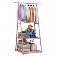 Porte-vêtements mobile multi-niveaux sur roulettes, support de séchage en métal classique et simple, type sur pied