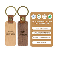 Llaveros de Madera en Blanco para Grabado Láser al Por Mayor, Etiquetas Personalizadas de Cuero y Accesorios para Llaveros, Regalo de Empresa