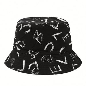 New Trendy Bucket <b>Hat</b> Graffiti Letter Printing Double-Sided Sun <b>Hat</b> Spring Summer Outdoor Casual Reversible Bucket Fishing <b>Hat</b> - Product Image 4