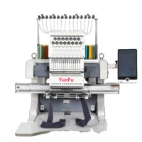 Nouvelle machine à broder informatisée grande surface 12 aiguilles haute précision 1200 tr/min avec moteur à pompe pour casquettes/écrans plats, zone de broderie 500x800mm