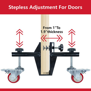 Chariot à roulettes pour porte JH-Mech, chariot à roulettes pour porte robuste amélioré en 2 pièces avec roues, outil de montage de porte - Product Image 4