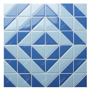 <span class=keywords><strong>Hotel</strong></span> Villa Project 2 "Patrón de triángulo geométrico <span class=keywords><strong>Blu</strong></span> Mixto Antideslizante Piscina Azulejo Piso Diseño de mosaico de cerámica - Product Image 1