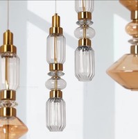 Lustre en verre moderne et épuré pour bar, boutique de vêtements, restaurant, salon, chambre à coucher, chevet, design créatif et personnalisé pour hôtel