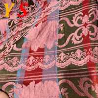Soldes de liquidation Tissu de rideau à imprimé floral Broderie en chenille
