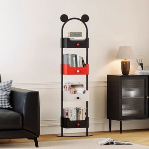 Wan Yusen Four Tier Color Blocked Bookshelf Storage Shelf For Childrens Room Living Room Corner Floor Standing <b>Bookcase</b> - Product Image 2