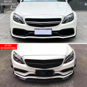 Divisor de Labio Delantero de Fibra de Carbono para <span class=keywords><strong>Mercedes</strong></span> Benz C63 C63S W205 <span class=keywords><strong>AMG</strong></span> con Recortes para Faros Antiniebla, Labio Inferior de Parachoques Delantero, Piezas de Modificación de Coche - Product Image 2