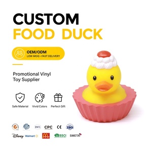 Juguetes de Pato de Plástico con Sonido, Serie Temática de Comida de Cupcakes Dulces, Personalizables, para Regalos Promocionales, Edades de 0 a 24 Meses - Product Image 1