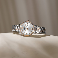 Montres pour femmes en or rose avec logo personnalisé, montre de luxe avec date automatique, étanche, quartz, minimaliste, vintage, lumineuse
