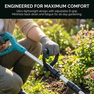 20V Handheld Mini Cordless Tiller Cultivator 9 in Tilling Garden Rototiller for Lawn Gardening Soil Cultivation CC9001 20V <b>Power</b> - Product Image 5