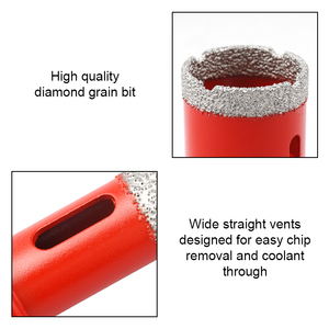 Jeu de Forets Diamantés M14 en Acier Rapide Brasés Sous Vide, Scie Cloche pour Carrelage, <span class=keywords><strong>Béton</strong></span> et Marbre - Product Image 4