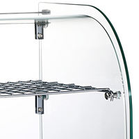 Vitrine chauffante pour aliments, vitrine électrique commerciale en verre incurvé avec porte coulissante