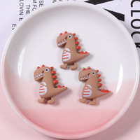 Breloques en résine plates personnalisables en forme d'animaux de dessin animé mignons et kawaii, dinosaures, pour accessoires capillaires