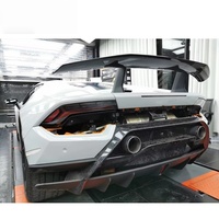 Para Lamborghini Huracan LP580 actualizado y modificado con parachoques estilo P de fibra de carbono seco y parachoques trasero