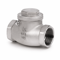 Vanne de retenue verticale filetée en acier inoxydable 304, tailles de port DN8-DN100, norme ASTM pour l'eau, l'huile et le gaz