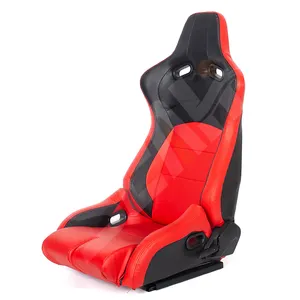 Asiento deportivo de PVC rojo de suministro de fábrica SEAHI, asientos reclinables modificados para carreras de coches