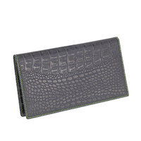 Portefeuille de passeport en cuir PU crocodile avec porte-cartes amovible Portefeuille de voyage utile