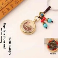 Porte-clés pendentif zodiacal sculpté à la main, ornement de voiture, breloque gourde en cuivre, souvenir, accessoire en laiton, modèle 5485, de Chine
