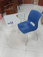 Chaise de formation moderne avec tablette d'écriture et panier à livres, chaise d'étudiant en plastique pour salle de classe et bureau