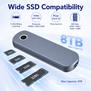 指纹加密 M.<span class=keywords><strong>2</strong></span> NVMe/SATA SSD 外壳 10Gbps USB3.<span class=keywords><strong>2</strong></span> Gen2 外接盒，适用于最大 8TB SSD - Product Image 4