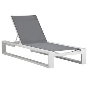 Chaise de plage de Relaxation étanche blanche cadre en aluminium chaise longue extérieure pour <span class=keywords><strong>jardin</strong></span> <span class=keywords><strong>pliable</strong></span> piscine meubles de lit de jour - Product Image 1