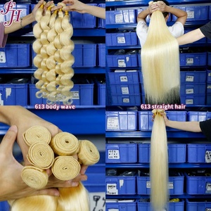FH 613 Extensions de cheveux humains blonds 613, mèches brutes indiennes alignées sur les cuticules, mèches de cheveux vierges vietnamiennes pour revendeurs - Product Image 5