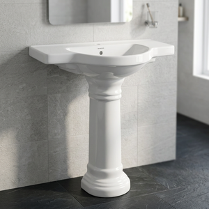 Wash Basin Pedestal <b>Ceramic</b> Bathroom Products Standard Export Quality Stain Resistance Rustic Hand Wash Basin Sanitary Ware Sink - Product Image 1