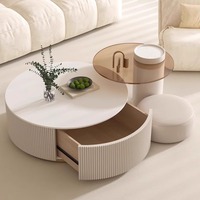 Table basse italienne haut de gamme en bois massif design léger et luxueux pour l'intérieur Table à thé de rangement pour petit appartement et salon