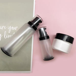 Matte Black <strong>Injection</strong> <strong>Plastic</strong> Lotion Bottle With Pump 120ml 100ml 35ml Fine Mist Spray Bottle Set for Skin Care - Product Image 1