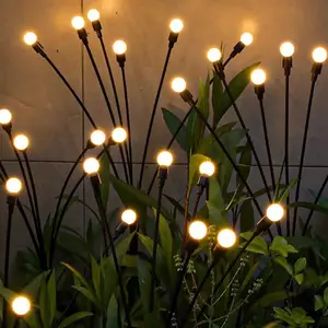 Solar Starburst Swaying Light Wind Blows Garden Light Outdoor Decorative Firefly Firework Lamp for Yard Patio Pathway Decoration
