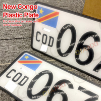 Plaque d'immatriculation de voiture souvenir de style nouveau RDC, en plastique acrylique réfléchissant de haute qualité, plaque de permis CGO Congo à des fins décoratives