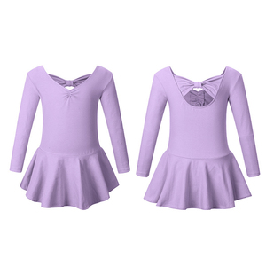 Justaucorps <span class=keywords><strong>de</strong></span> danse pour petites filles BW4002 en coton doux, avec nœud décoratif au dos et ouverture à l'entrejambe, idéal pour la <span class=keywords><strong>gymnastique</strong></span> et l'entraînement. - Product Image 2