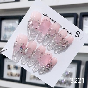 Haute qualité 10 pièces épais acrylique peint à la main ongles à presser <span class=keywords><strong>pas</strong></span> <span class=keywords><strong>cher</strong></span> à la main faux ongles pour le Style de conception d'application de doigt - Product Image 5