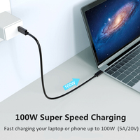 Kabel Data, isi daya Cepat Video 8K 40GB kabel USB 4.0 20V 5A 100W Pd Thunderbolt 3 40Gbps kapasitas 40GB