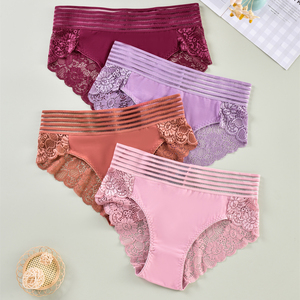 4XL PlSize dames <span class=keywords><strong>Sexy</strong></span> <span class=keywords><strong>culotte</strong></span> sans couture dentelle florale coupe grande taille sous-vêtements très grosse femme <span class=keywords><strong>culotte</strong></span> femmes matures culottes - Product Image 5