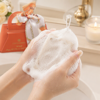 Coffret Cadeau de Savon de Luxe à la Lanoline, Savon de Bain Fait Main avec Nœud en Ruban de Soie, Parfum Floral Doux pour Cadeau de Mariage ou Douche Nuptiale