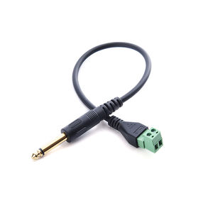 <span class=keywords><strong>Cable</strong></span> de audio mono macho de 30 cm (0,3 m) con terminal de tornillo de 6,35 mm (1/4'') a <span class=keywords><strong>2</strong></span> pines/hogares hembra con blindaje D2351 - Product Image 1