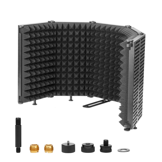 BOYA BY-RF5P Foldable Portable Microphone High-density Foam Reflexion Microphone Isolation Shield for Recording Live Stream