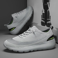 Chaussures de sport respirantes et confortables pour hommes, baskets décontractées antidérapantes toutes saisons, design noir à lacets