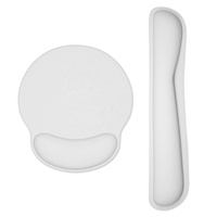 Ensemble repose-poignets ergonomique et tapis de souris en gel gris motif dessin animé avec base en caoutchouc à mémoire de forme, couleur et logo personnalisables, en stock