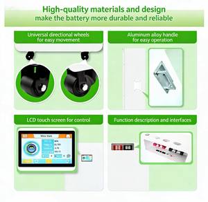 Sistema de Almacenamiento de Energía Doméstico con Ruedas y Pantalla Táctil de Alta Capacidad 51.2V314AH 16KWH con Batería LiFePO4 - Product Image 2