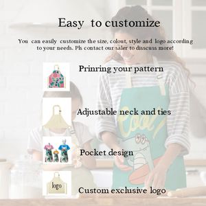 Tablier personnalisé en polyester imperméable imprimé par sublimation, motif dessin animé mignon, pour parents et enfants, idéal pour le jardinage, la peinture, la pâtisserie, le chef, les enfants - Product Image 5