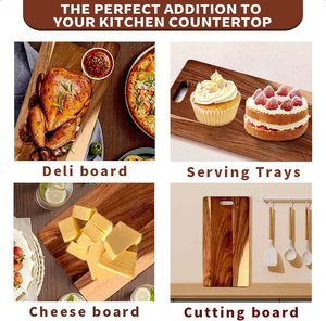 Nouveau design : Plateau à œufs farcis en bois d'acacia à 15 compartiments, plateau de service polyvalent, support à œufs et fromages à motif rayé pour les fêtes - Product Image 5