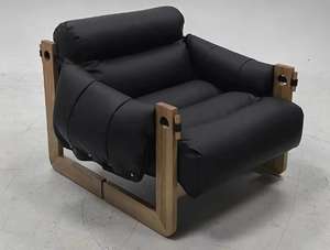 เก้าอี้หนังลำลองดีไซน์เนอร์เรียบง่ายทันสมัย, เก้าอี้โซฟาไม้แข็งแบบนอร์ดิกสำหรับห้องนั่งเล่นวิลล่า - Product Image 6