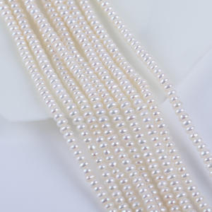 Perles d'eau douce naturelles de Zhuji, 3-4 mm, blanches, en forme de pomme de terre, perles en vrac, pour collier, bracelet, matériel de bricolage, vente en gros - Product Image 2