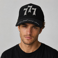 Casquette de baseball ajustable style urbain avec logo brodé personnalisé OEM ODM, doublure en satin et broche métallique en strass