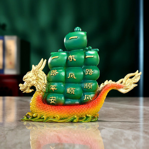 Ornement coloré en cuivre en forme de voilier, empilable, décoration de bureau Feng Shui pour la maison, le bureau, cadeau du nouvel an chinois - Product Image 3